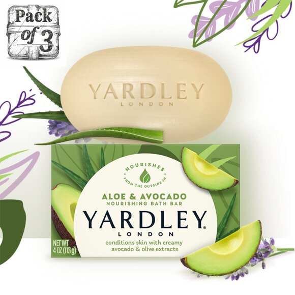 Yardley London Bar Soap - Aloe & Avocado Soap Pack of 3 - Picture 1 of 1